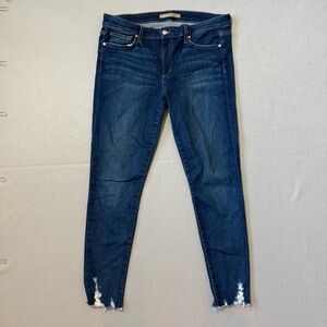 Women’s Size 32 Joe's Jeans Indigo Skinny Ankle Jeans with Distressed Hem